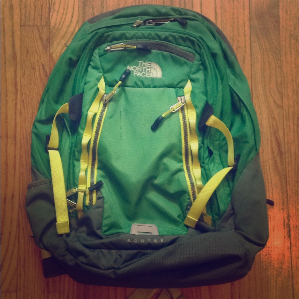 The North Face large backpack, bright green